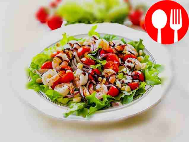 Салат «Праздничный» с руколой и морепродуктами