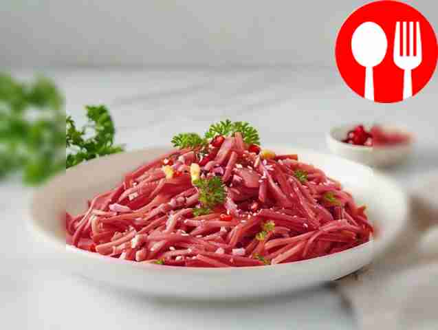 Постный овощной салат из свеклы, редьки и моркови