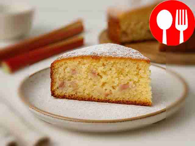 Домашний кисло-сладкий манник с ревенем