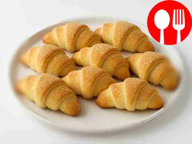 Хрустящие сахарные рогалики из дрожжевого теста
