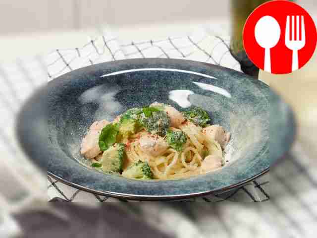 Спагетти с лососем