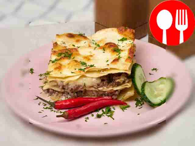 Домашняя лазанья с шампионьонами и сливками