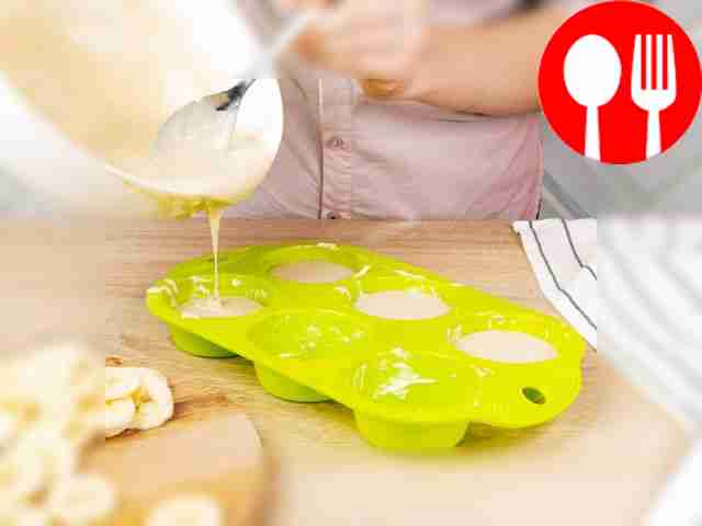 Смажьте силиконовую форму для кексов сливочным...