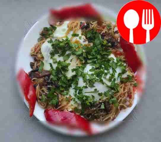 Ароматная глазунья с грибами