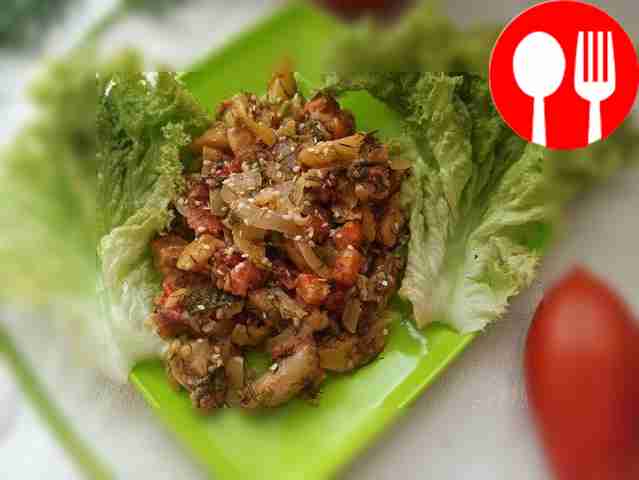 Пестрое сало с овощами