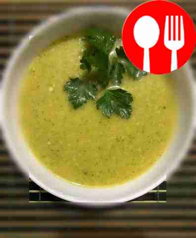 Крем-суп из брокколи и цветной капусты на кокосовых сливках