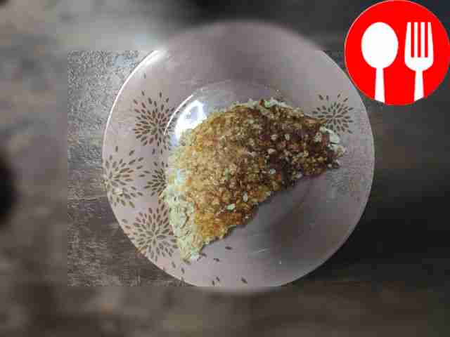 Овсяноблин с творожным сыром и рыбкой