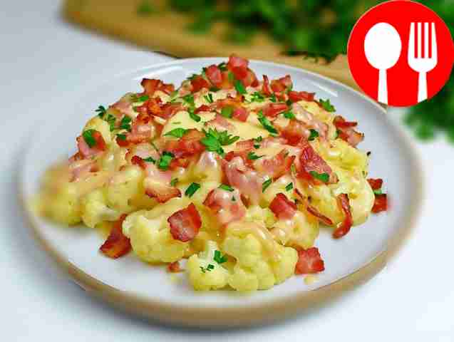 Нежная цветная капуста с беконом