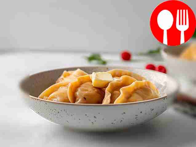 Вареники на кефире с малиной