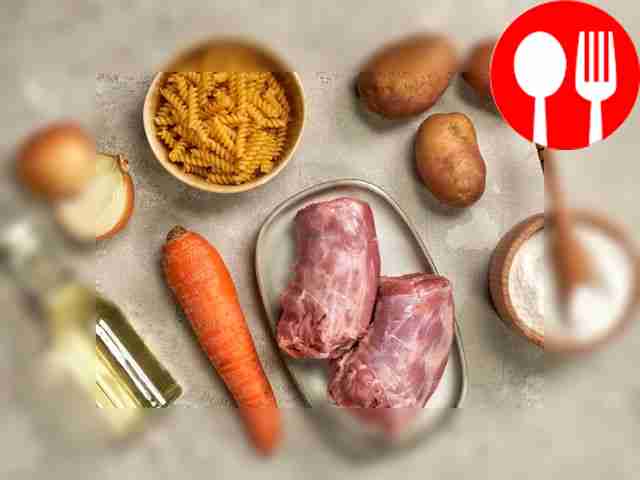 Приготовьте ингредиенты для супа из шеи...