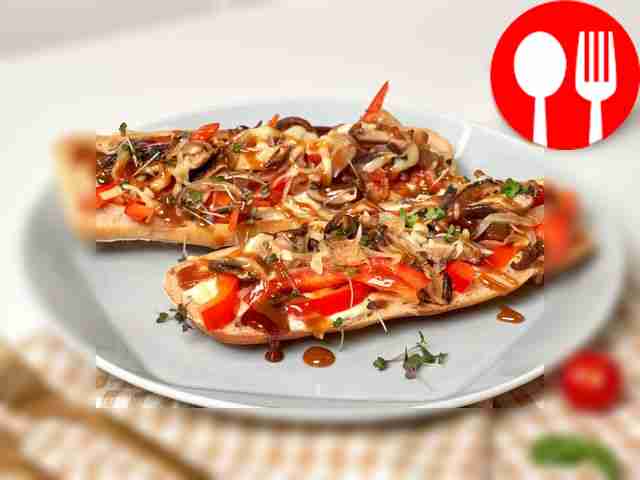 Багет с грибами шиитаке