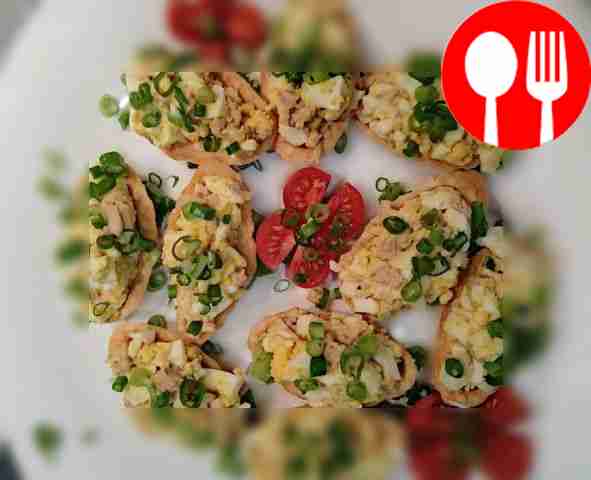 Быстрая закуска из суфле в тарталетке