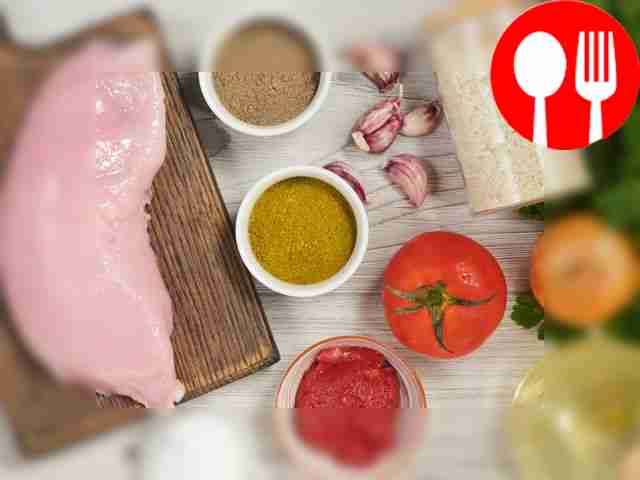 Соберите продукты для харчо из индейки....