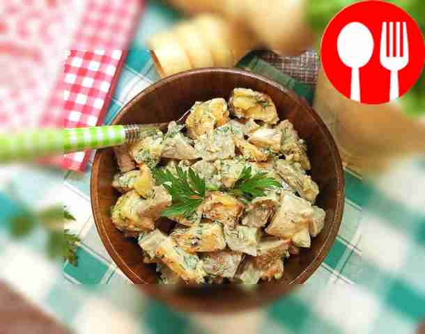 Картофельный салат с грибами