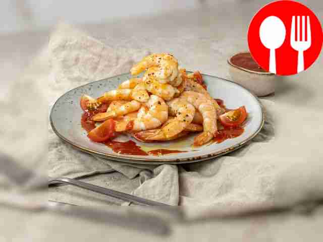 Запеченные креветки с соусом