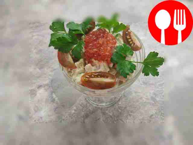 Изысканный салат с семгой и авокадо