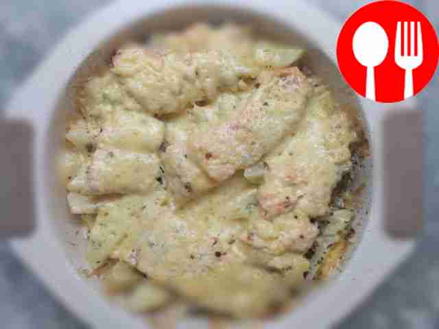 Запеченный картофель с форелью