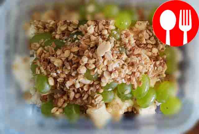 Переложите творог в миску, добавьте порезанный...