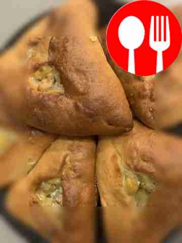 Эчпочмаки с куриным филе и картошкой