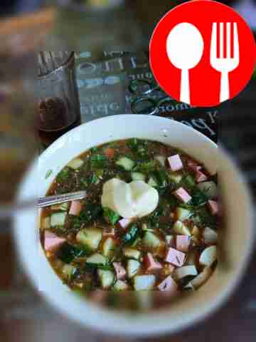 Окрошка на квасу с горчицей