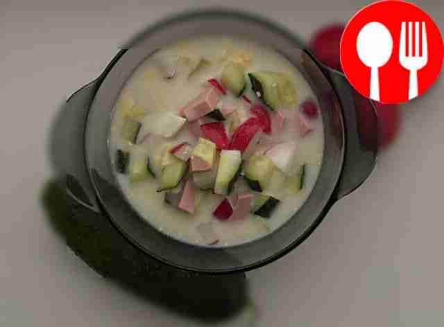 Овощная окрошка по-деревенски