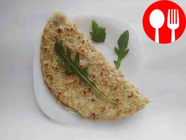 Овсяноблин на кефире с печенью трески