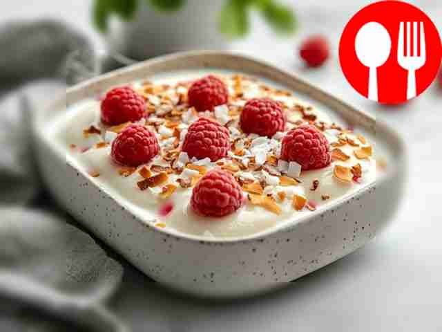 Сладкое суфле на греческом йогурте с печеньем