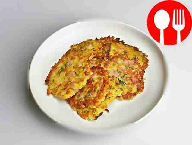 Быстрые драники с ветчиной