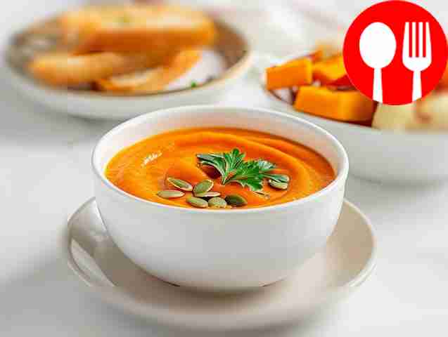 Легкий суп-пюре из курицы и тыквы