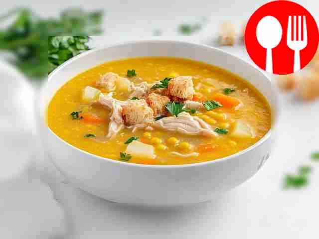 Гороховый суп на курином бульоне
