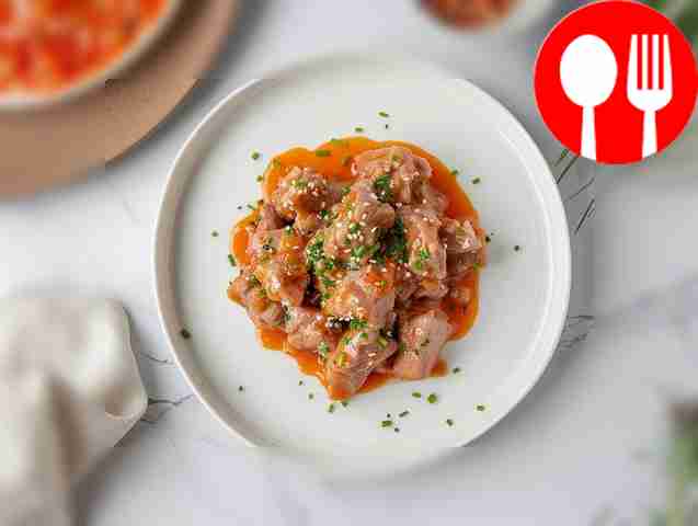 Ароматная свинина в абрикосовом соусе