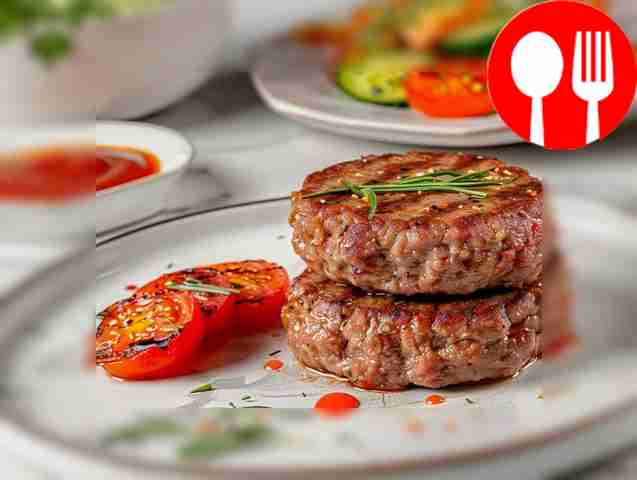 Котлеты из мраморной говядины на гриле