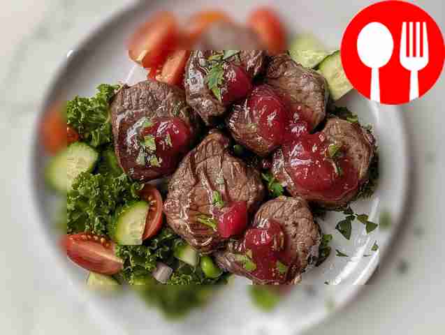 Тушеная говядина в чесночно-сливовом соусе