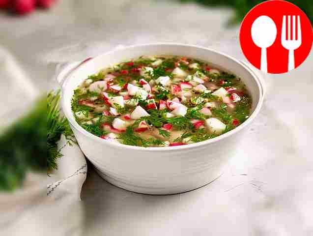 Холодная окрошка с редисом