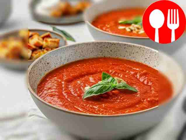 Яркий томатный суп-пюре с прованскими травами