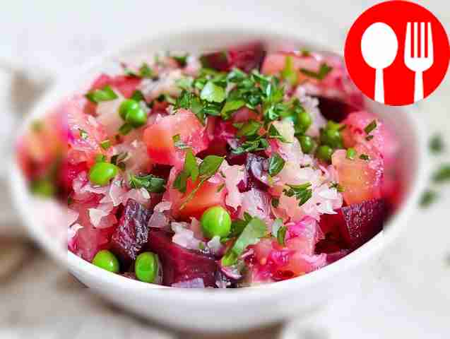 Домашний винегрет с квашеной капустой