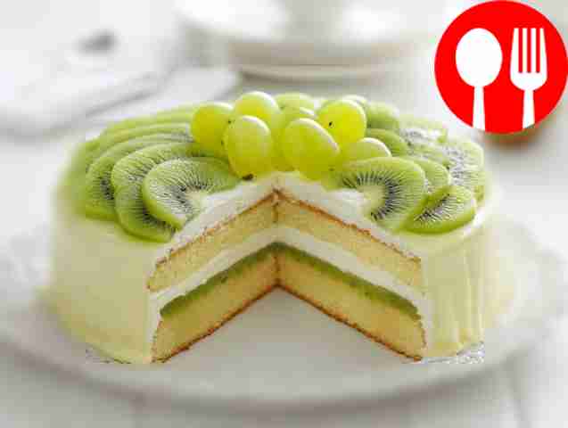 Бисквитный торт с киви