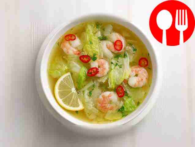 Легкий суп из креветок