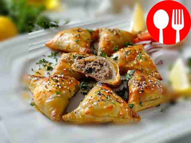 Пышная самса с бараниной и луком