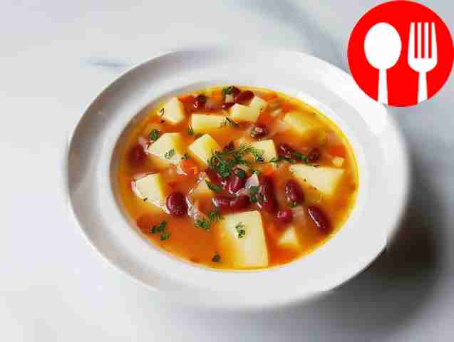 Суп из консервированной фасоли в томатном соусе