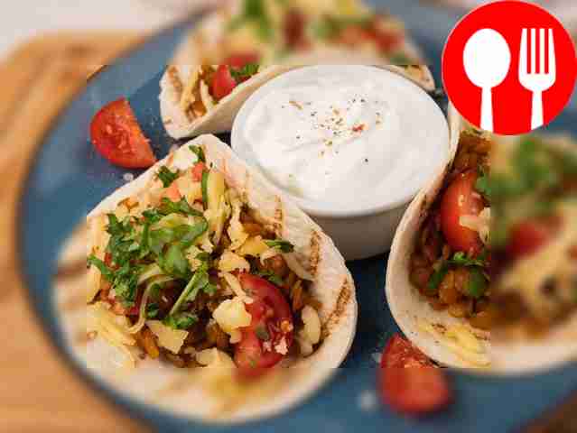 Открытые тако с чечевицей