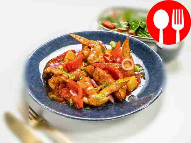 Куриные крылышки с айвой