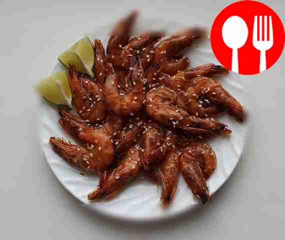 Ароматные креветки с чесночным соусом