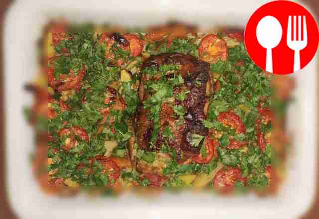 Свинина запеченная с овощами