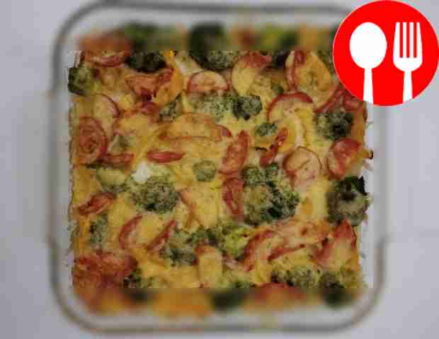 Запеканка с куриной грудкой и брокколи