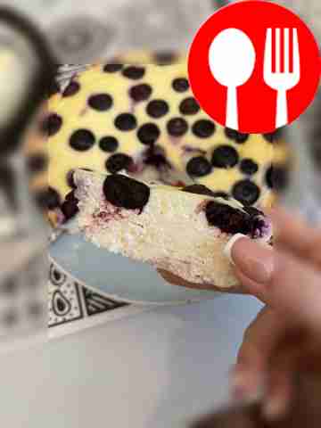 Нежный творожный тортик с голубикой