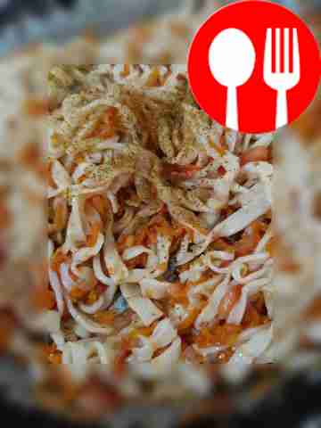 Домашняя лапша с овощами