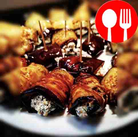 Рулетики из баклажанов с грецкими орехами