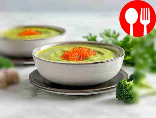 Легкий суп-пюре из брокколи и рыбы