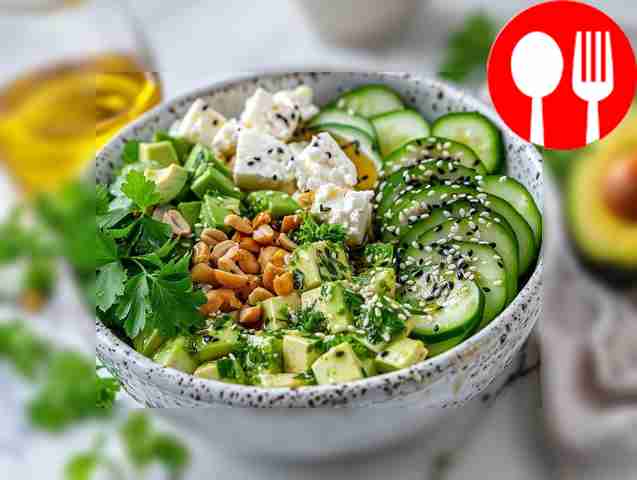 Простой салат с авокадо